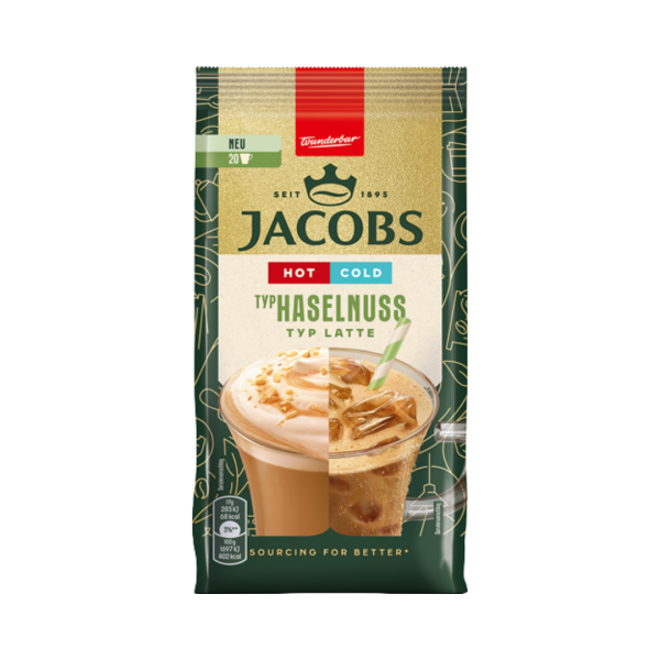 Jacobs Typ Haselnuss Typ Latte, Hot und Cold, Loeskaffee, 20 Portionen, 340g